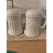 Load image into Gallery viewer, Calif USA Large Vintage White Salt and Pepper Shakers
