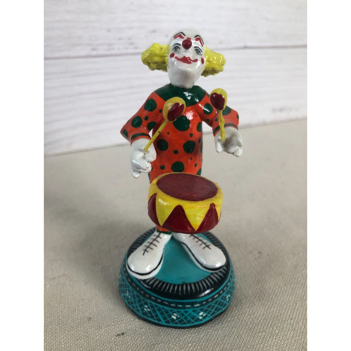 Vintage Marvi Mex Ceramic Clown Playing Drums Signed