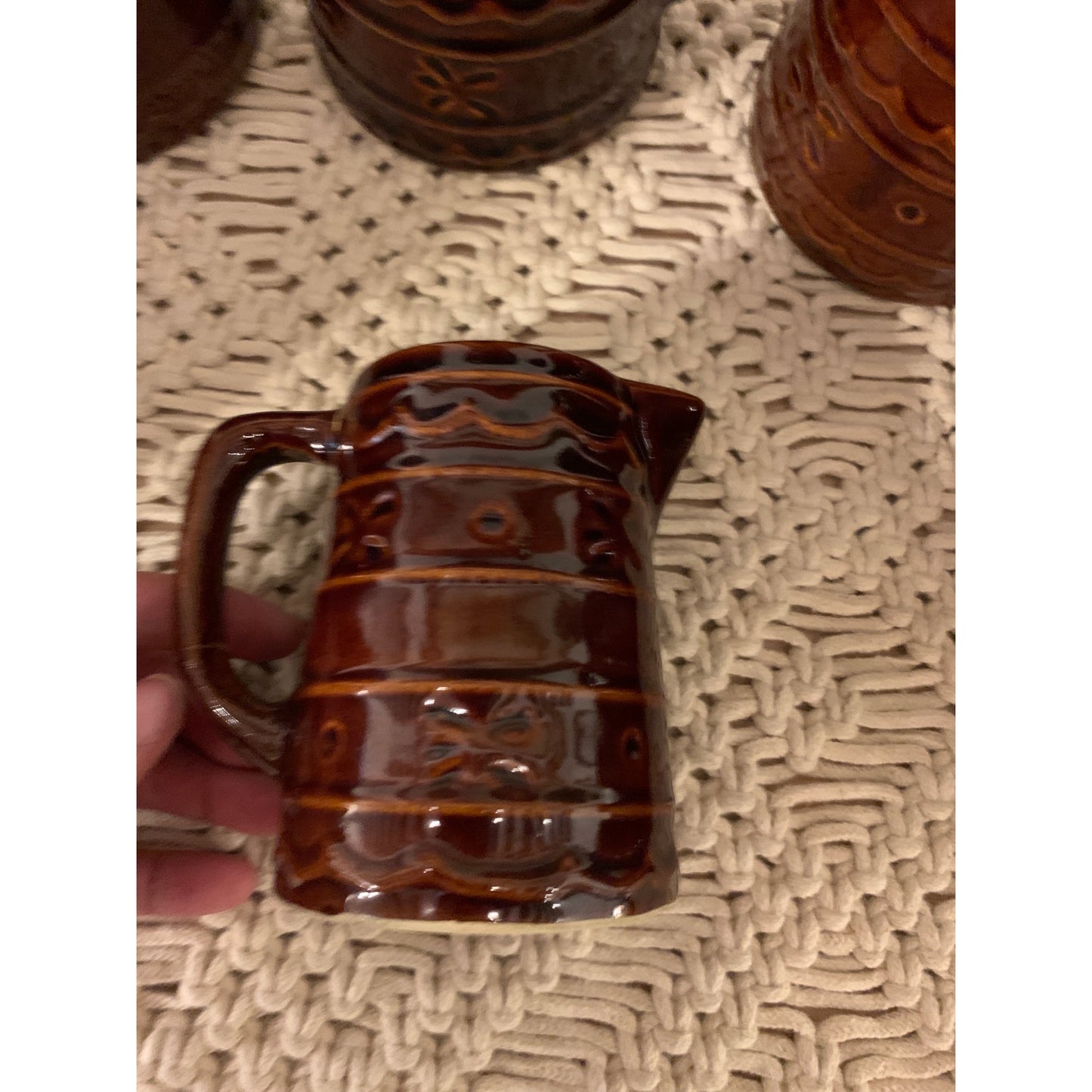 60s Mar Crest Stoneware Steins and Creamer 8pcs