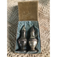 Load image into Gallery viewer, Vintage Poole Silver Co. 547 Silver Plated Salt and Pepper Shakers in Original Box, Art Deco Salt and Pepper Shakers
