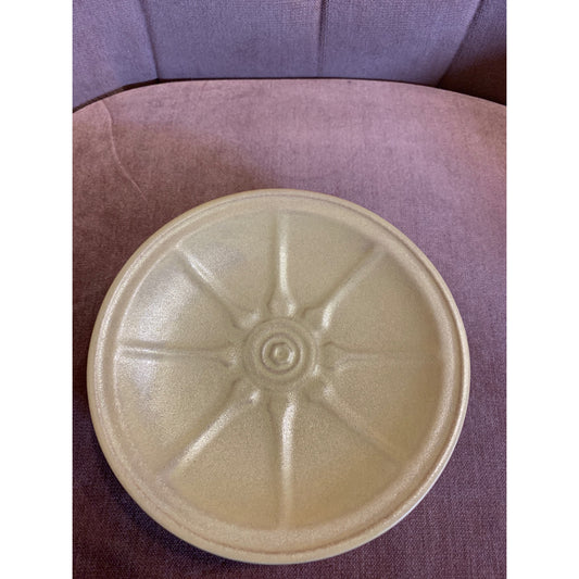 1960s Frankoma 4pc Desert Sand Wagon Wheel Bread Plates