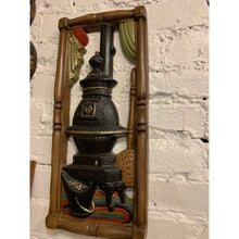 Load image into Gallery viewer, Vintage Chalkware Wall Plaques - Sewing Spindle - Pot Belly Stove - Rocking Chair (set of 3)

