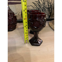Load image into Gallery viewer, 1876 Avon Ruby Red Decanter and Small Goblets set of 6
