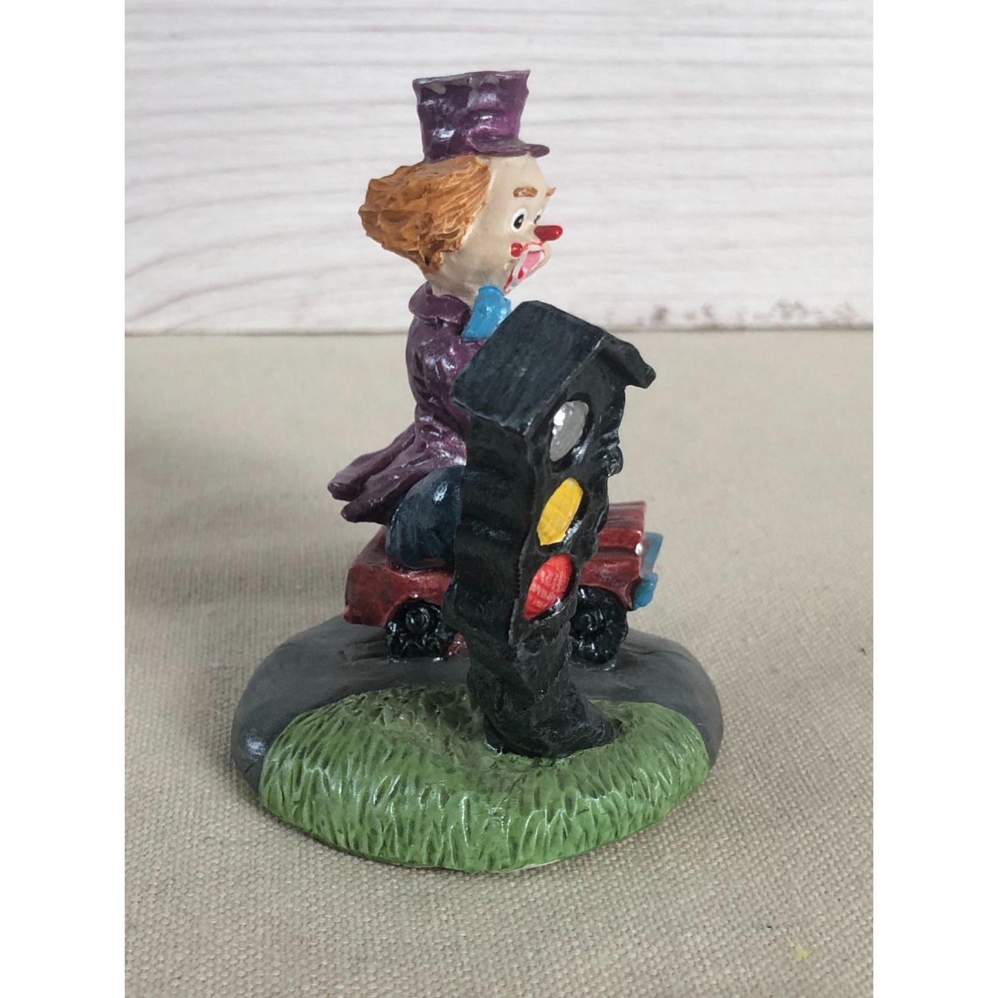 Vintage Clown Sitting on Truck with Talking Stoplight Figurine