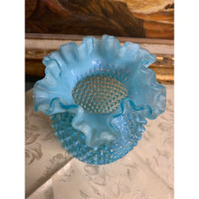 Load image into Gallery viewer, Beautiful Vintage Fenton Hobnail Opalescent and Teal Vase
