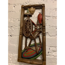 Load image into Gallery viewer, Vintage Chalkware Wall Plaques - Sewing Spindle - Pot Belly Stove - Rocking Chair (set of 3)
