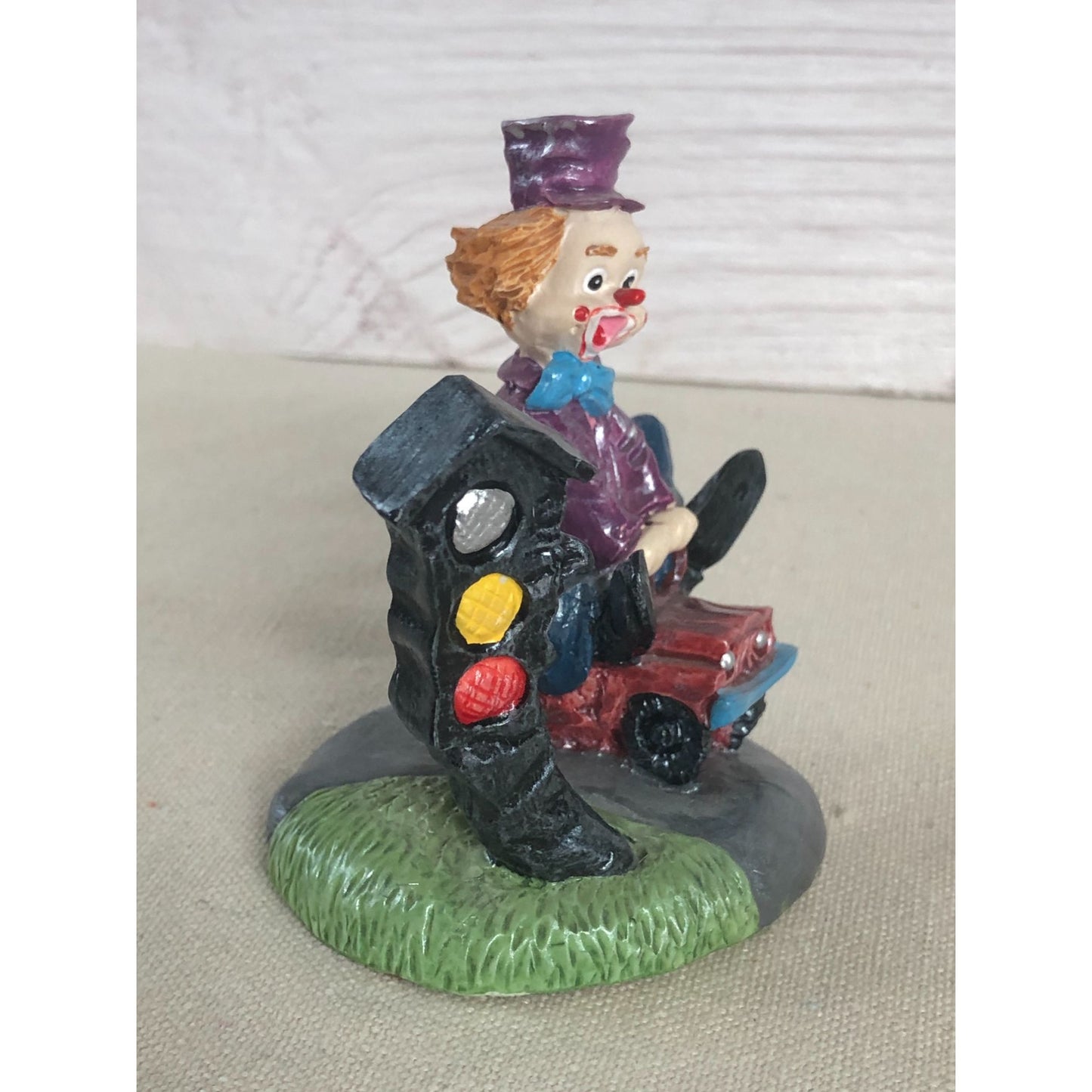 Vintage Clown Sitting on Truck with Talking Stoplight Figurine