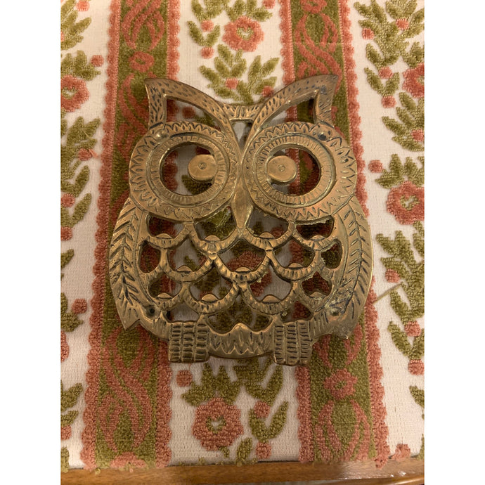 Vintage Brass owl trivet