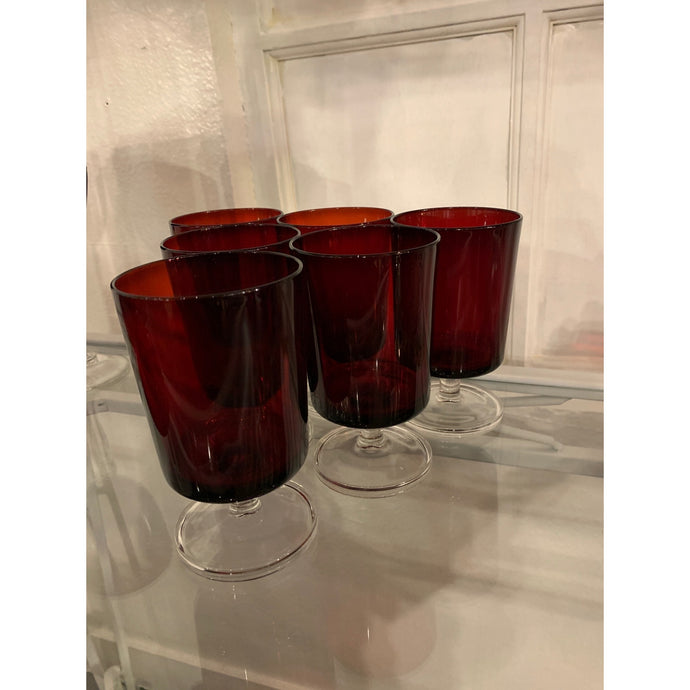 Ruby Red Luminarc Cavalier Glasses (6)