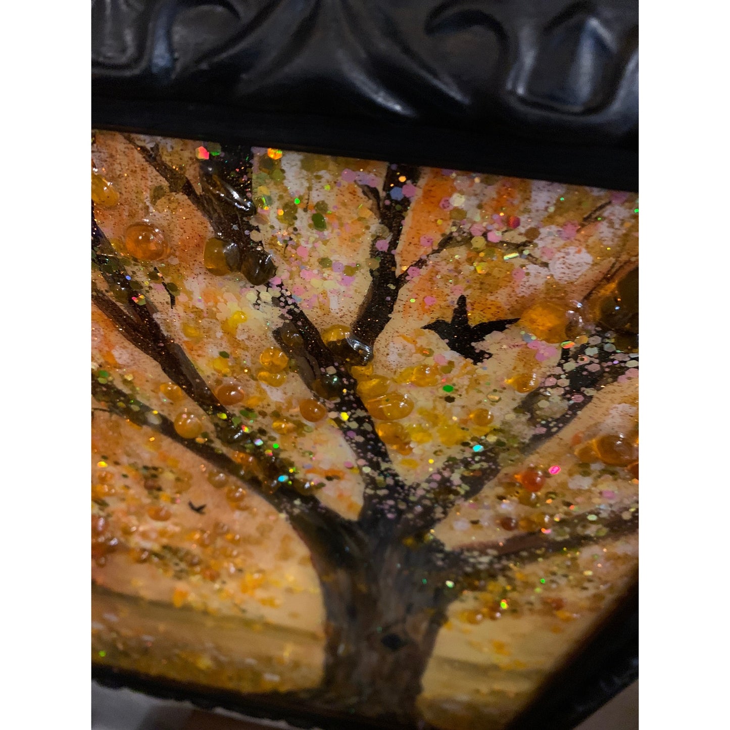 Gold Tree Resin and Glass Art by Kimberly Bottemiller 18” 1/4” X 14” 1/4