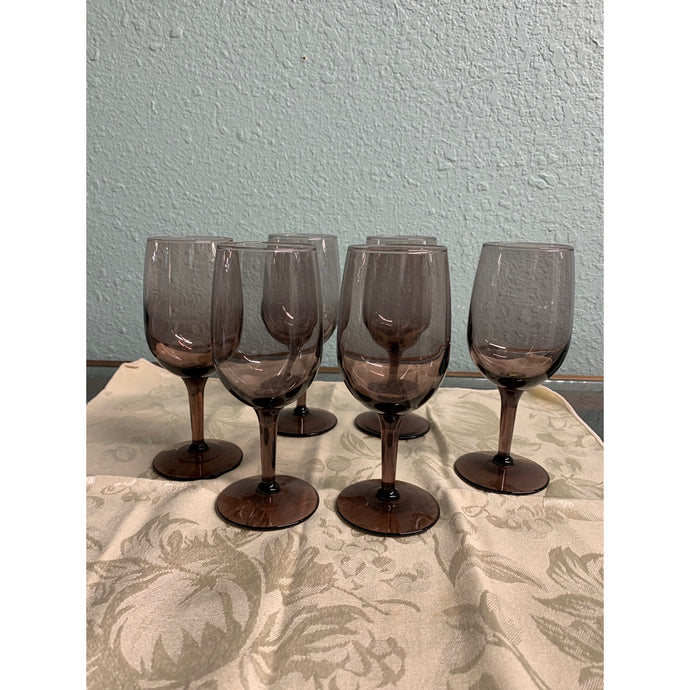 Vintage Amethyst Small Wine Goblets, Set of Four (4)