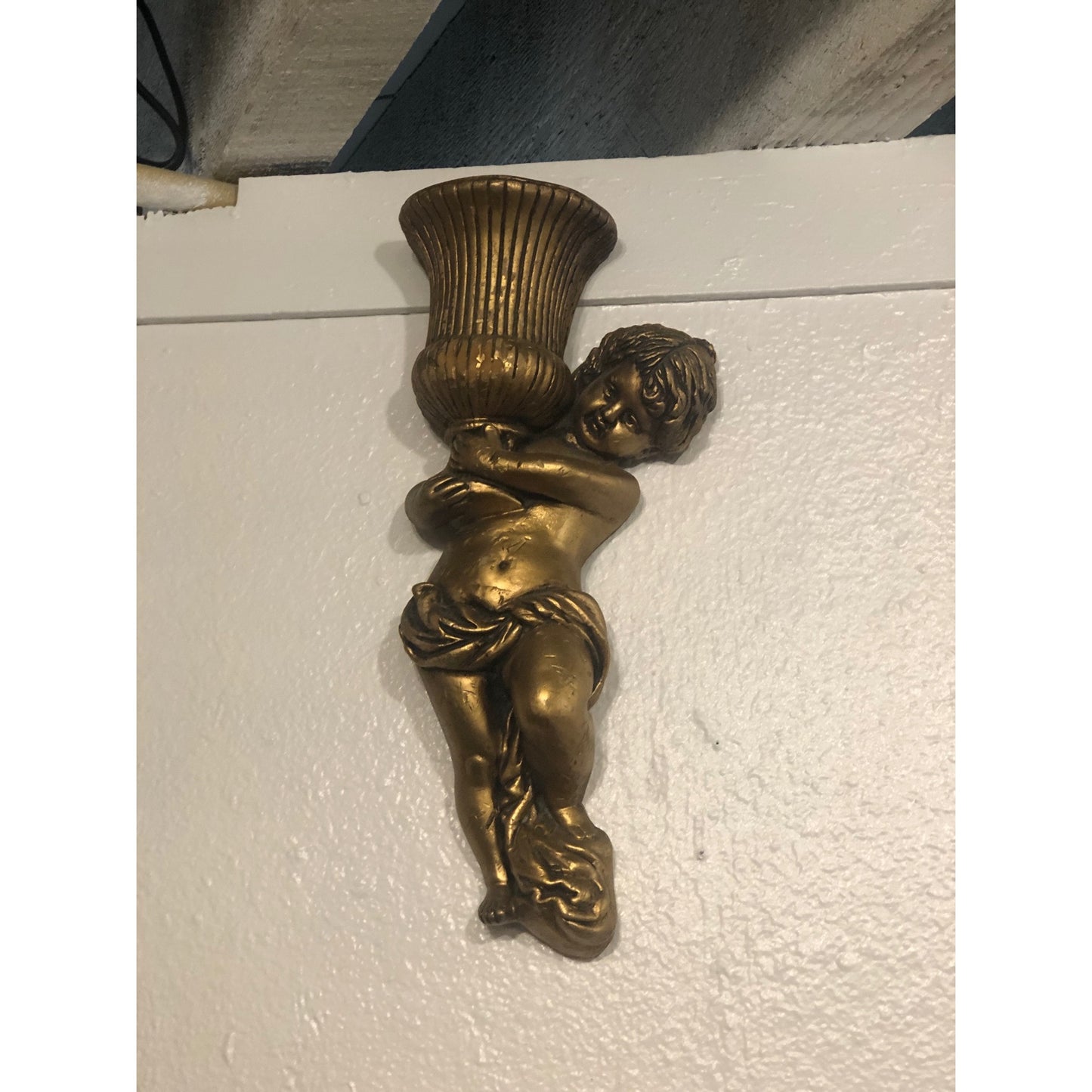 Hollywood Regency 40s Era Gold Cherub Large