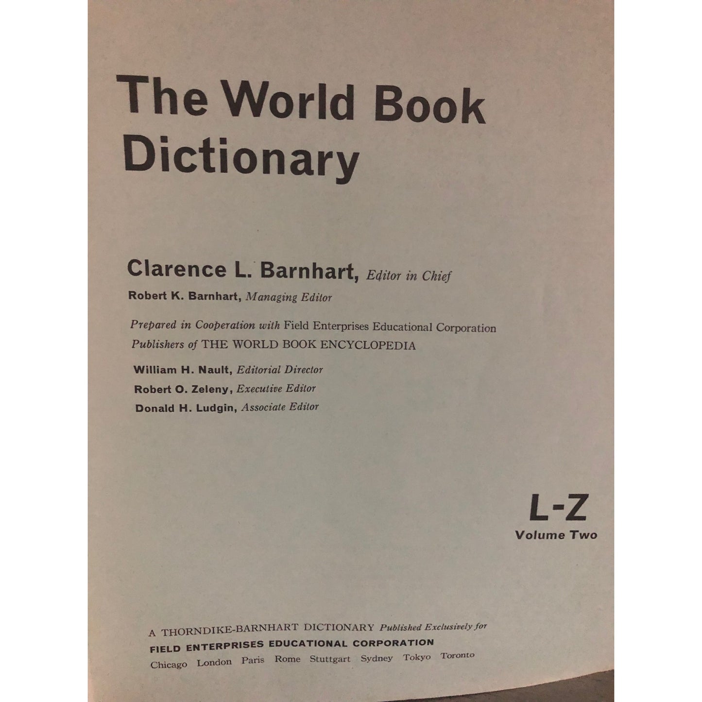 1974 Thorndike Barnhart The World Book Dictionary Set