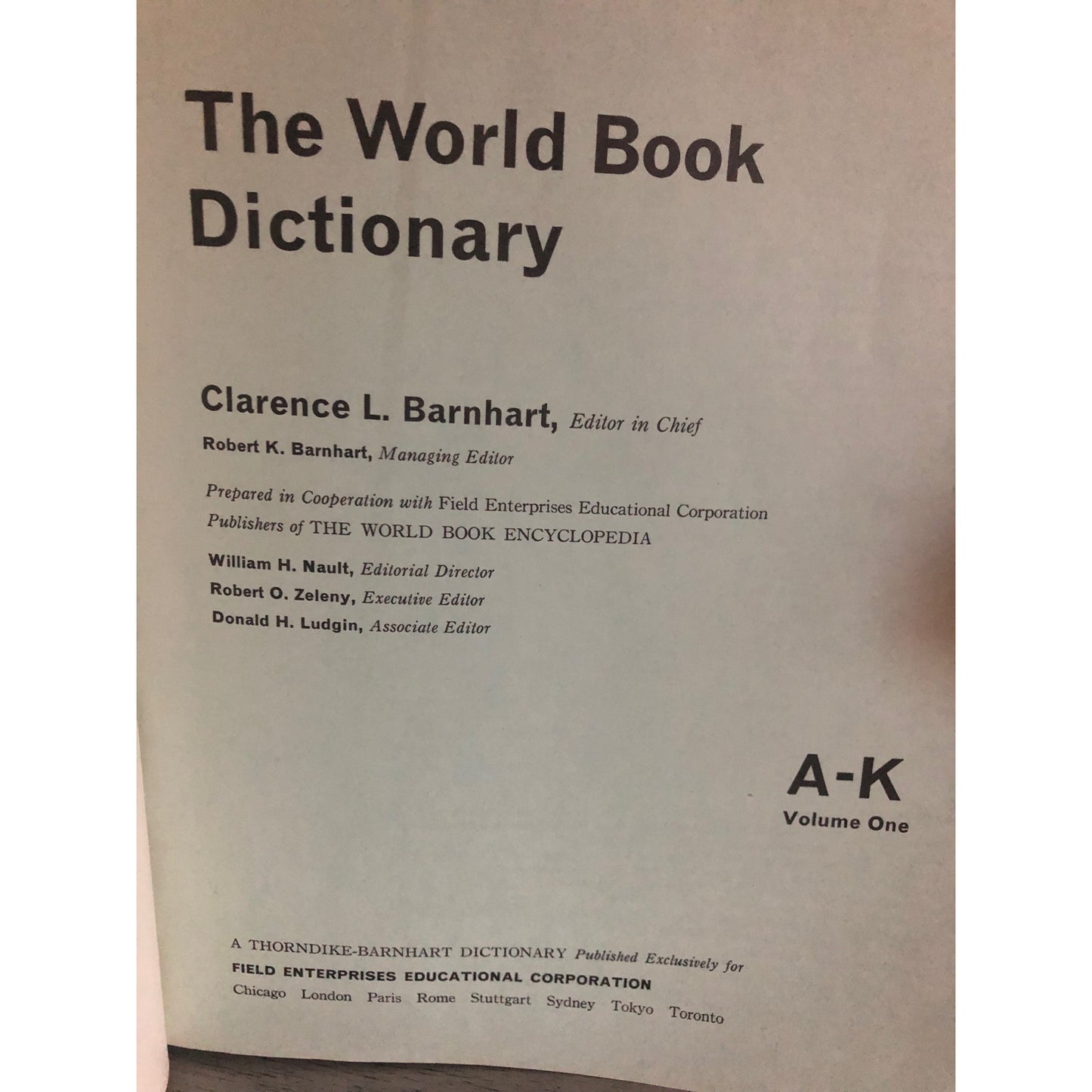 1974 Thorndike Barnhart The World Book Dictionary Set