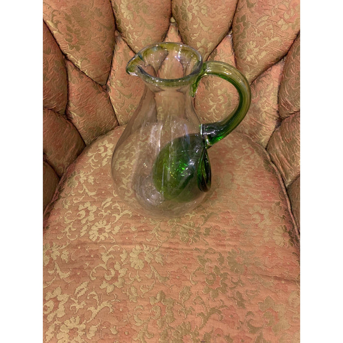 Hand Blown Glass Pitcher With Ice Chamber 60oz