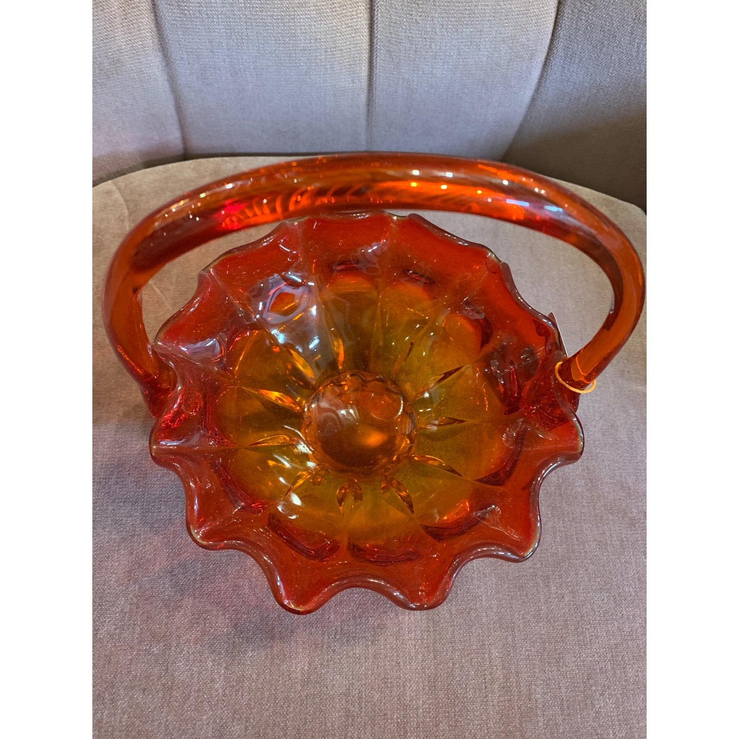 Fenton Amberina Glass Basket