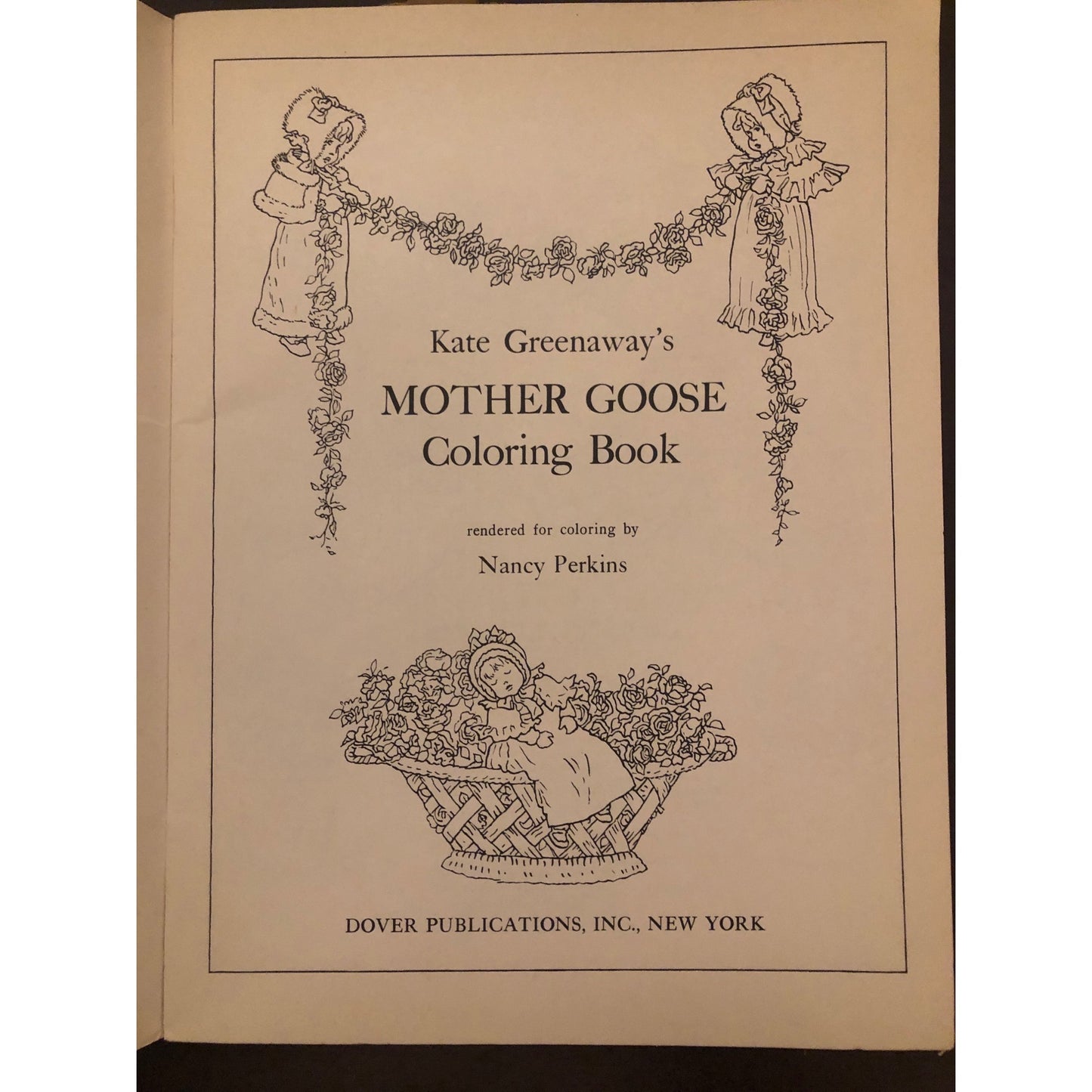 1972 Mint Kate Greenaway's Mother Goose Coloring Book by Dover