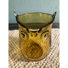 Load image into Gallery viewer, Amber Glass Owl Vase or Candle Holder
