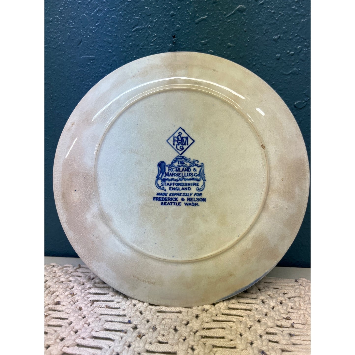 1900s Rowland & Marsellus co. Staffordshire England Transferware Alaska Yukon Pacific Exposition Plate