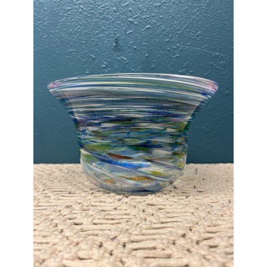 Hilltop Artists Hand Blown Bowl, NW Hand Blown Glass Bowl