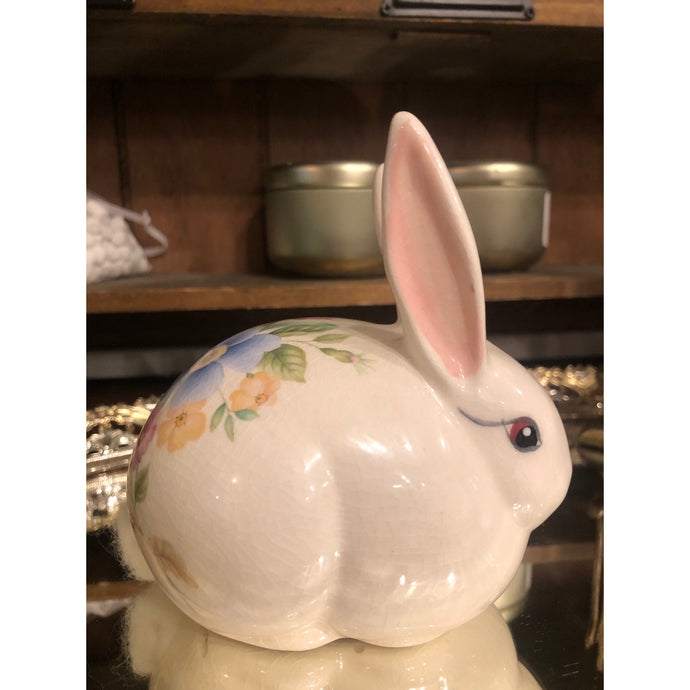 Vintage Bunny Rabbit Cotton Ball Dispenser Bathroom Decor
