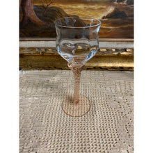 Load image into Gallery viewer, Vintage Set of Three Colored Handblown Twisted Stem Cordial Glasses Barware
