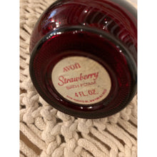 Load image into Gallery viewer, Avon Strawberry Foam Deep Red Glass Bottle with Stopper
