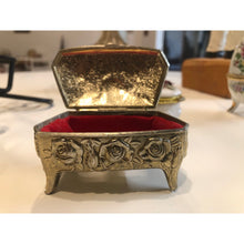 Load image into Gallery viewer, 1960s Small Brass Rose Jewelry Holder Trinket Box
