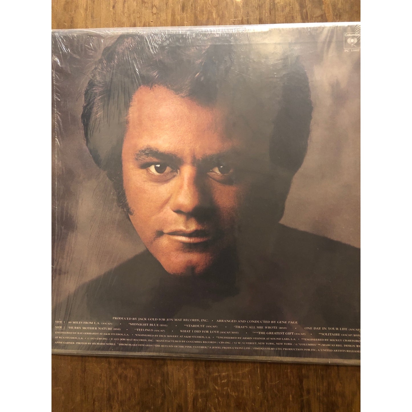 1975 Columbia Johnny Mathis Feelings Record Album Vinyl
