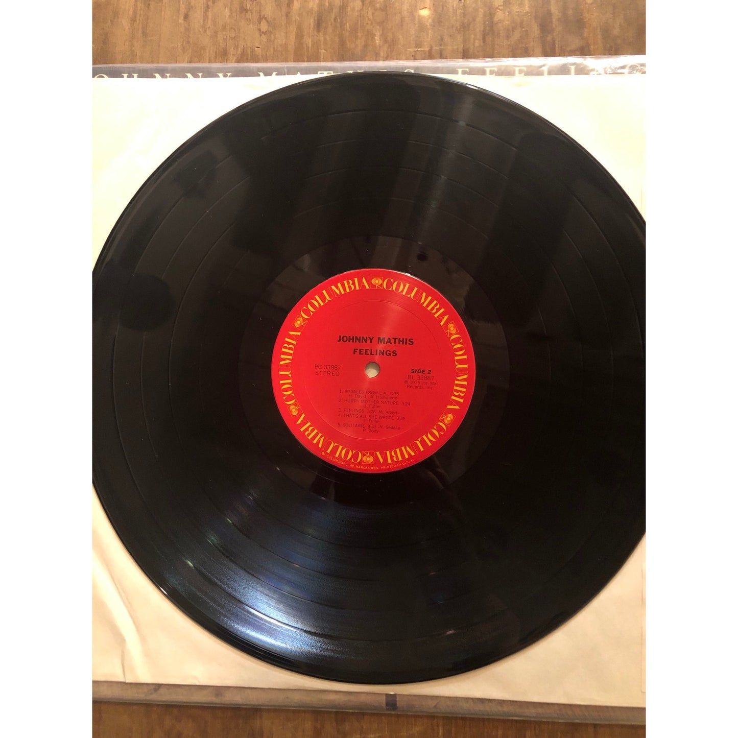 1975 Columbia Johnny Mathis Feelings Record Album Vinyl
