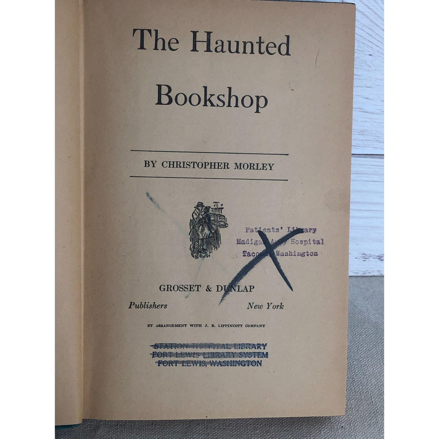 1919 The Haunted Bookshop by Christopher Morley First Edition Library Copy