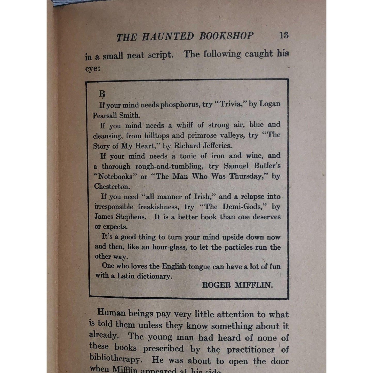 1919 The Haunted Bookshop by Christopher Morley First Edition Library Copy