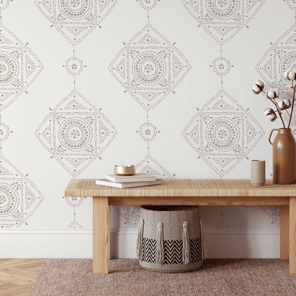 Cutting Edge Stencils - Dotted Medallion Wall Stencil Size Large