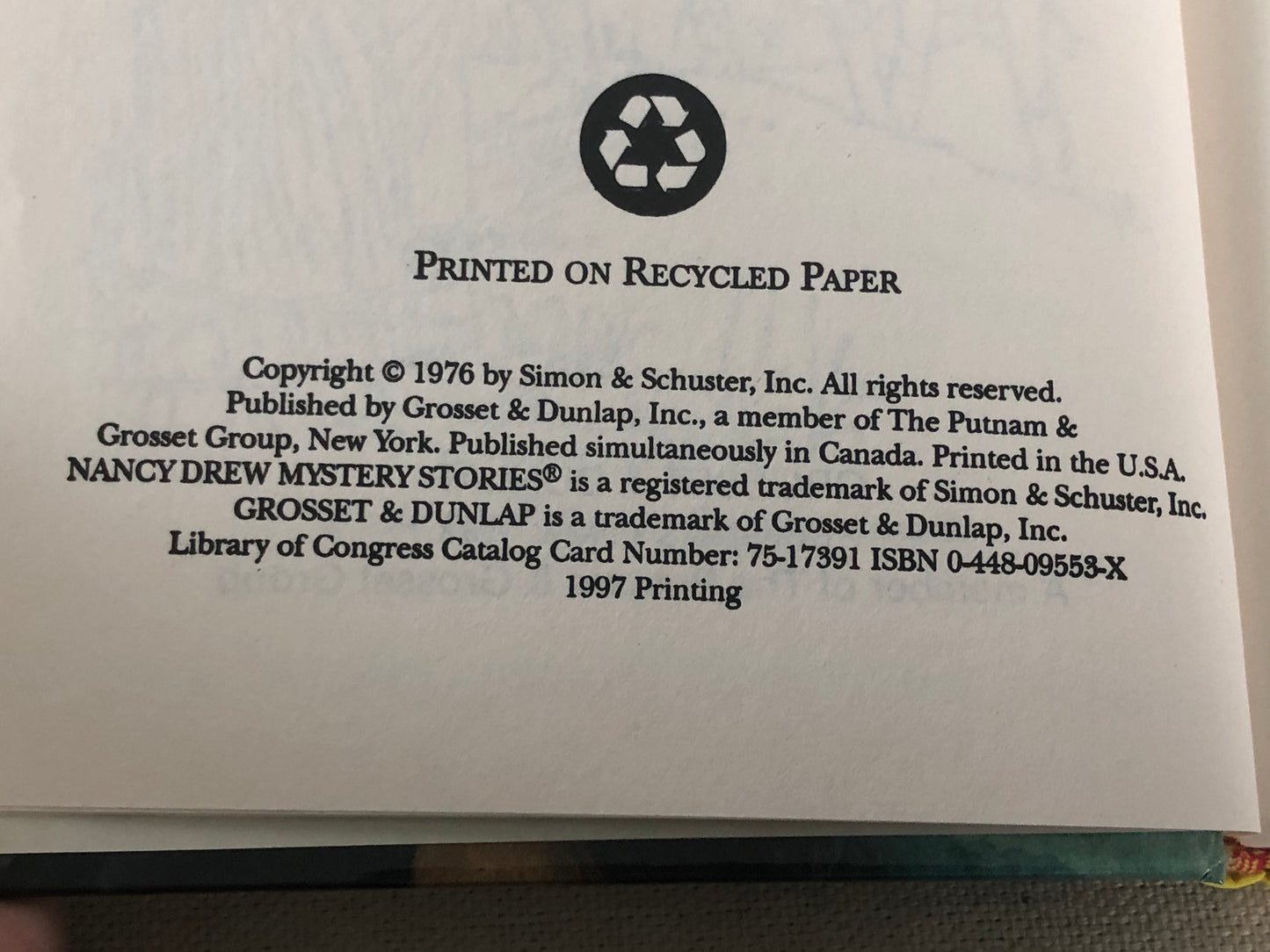 1997 Nancy Drew The Sky Phantom by Carolyn Keene