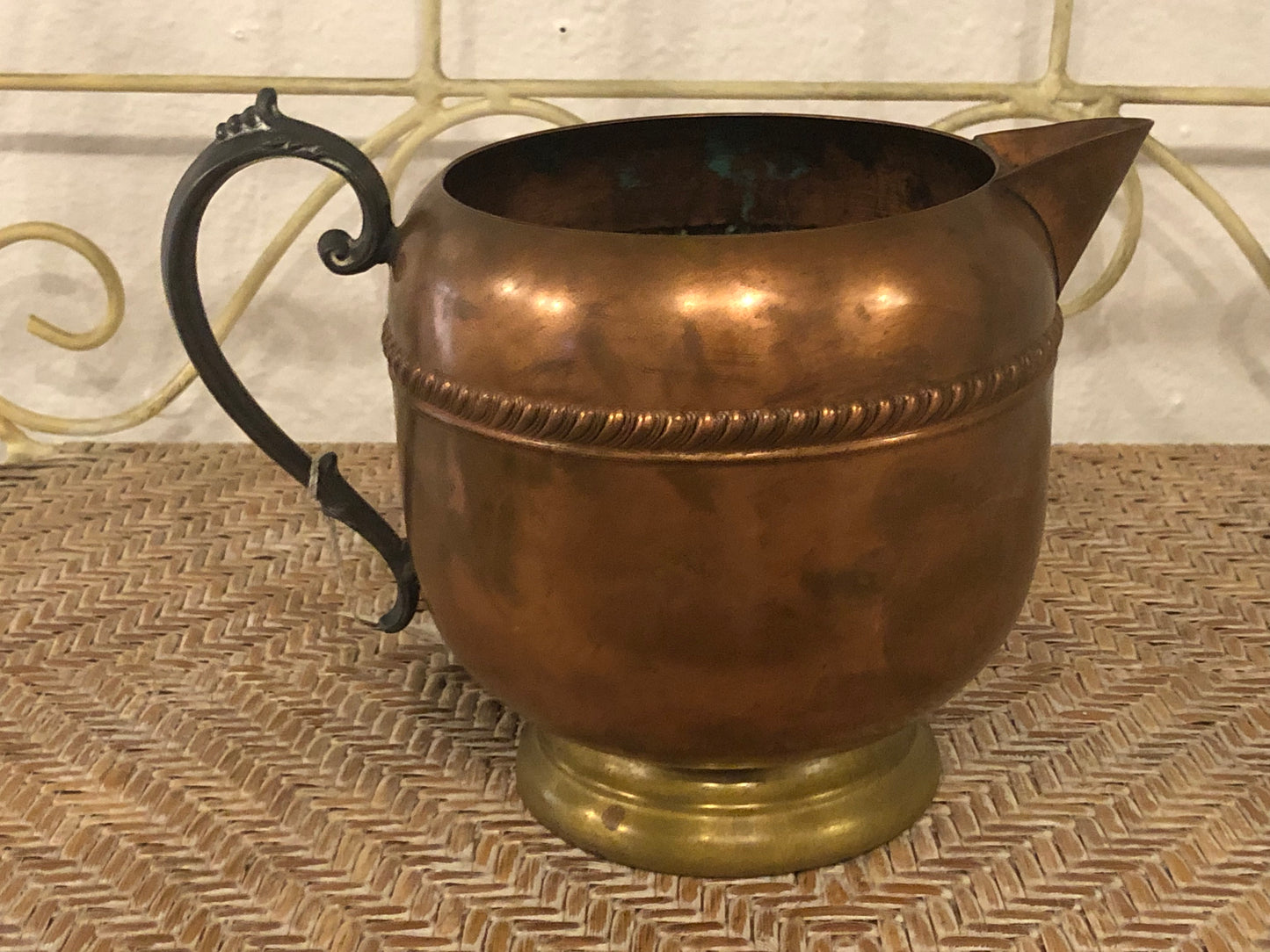 Federal Silver Co. Copper and Brass Water Pitcher
