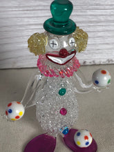 Load image into Gallery viewer, Art Glass Clown Sculpture Juggling Acrobatic Clown Figurine
