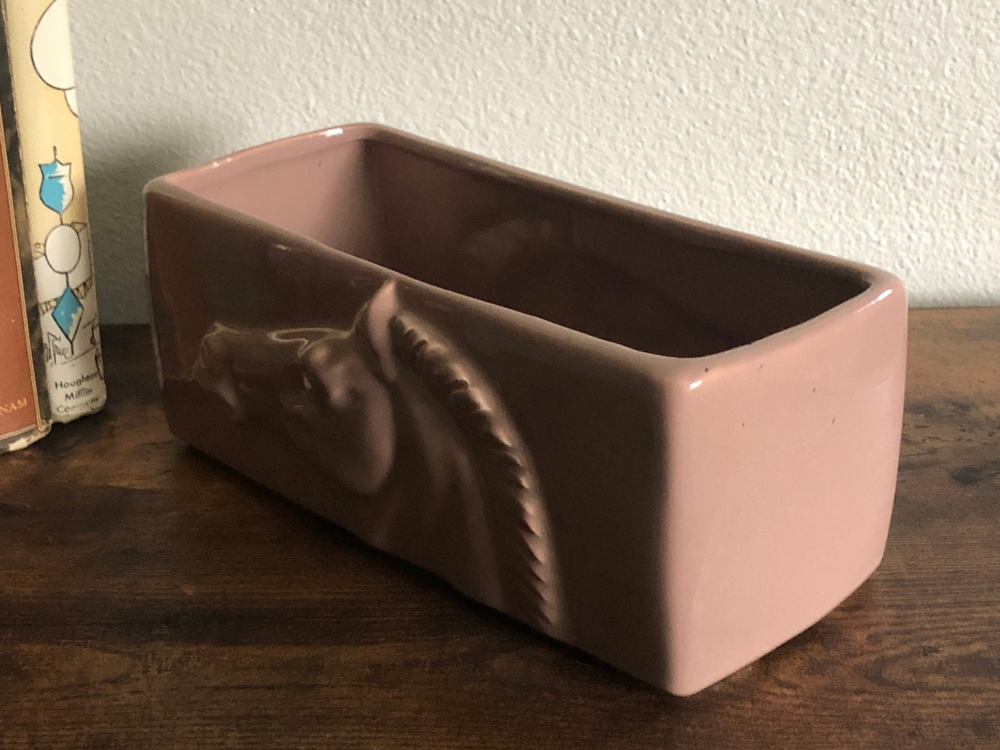 1950s Maddox of Cali Horse Head Ceramic Pink Planter