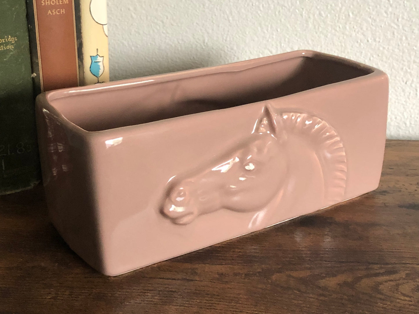 1950s Maddox of Cali Horse Head Ceramic Pink Planter