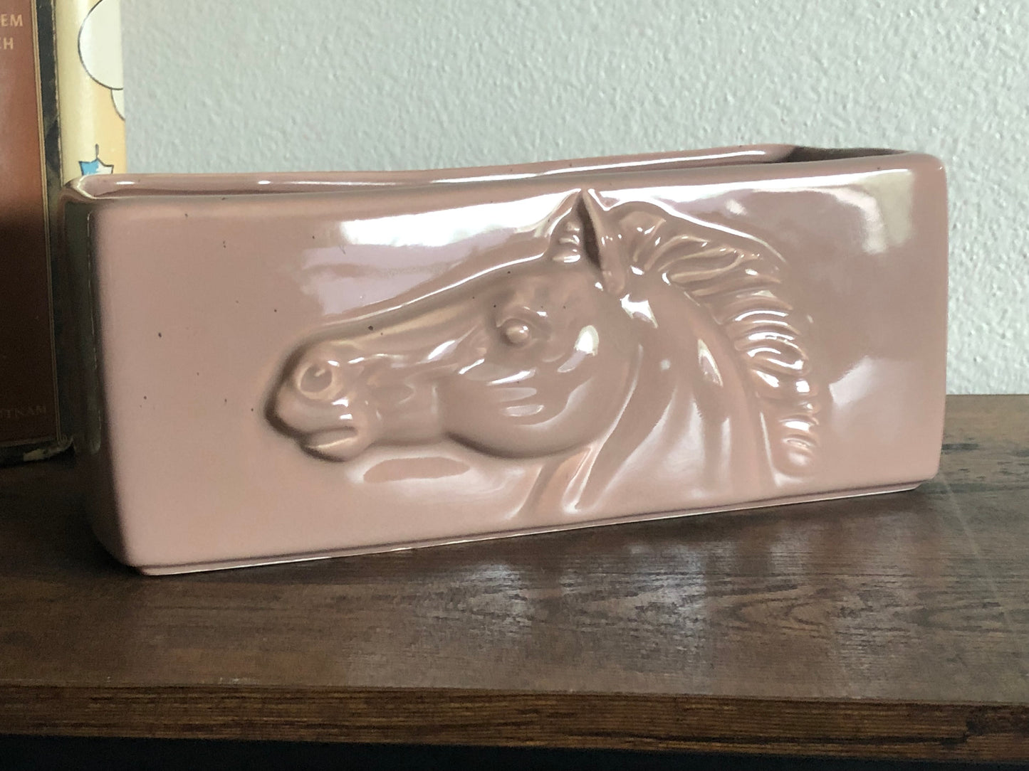 1950s Maddox of Cali Horse Head Ceramic Pink Planter