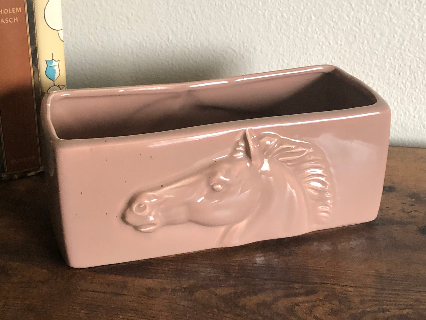 1950s Maddox of Cali Horse Head Ceramic Pink Planter