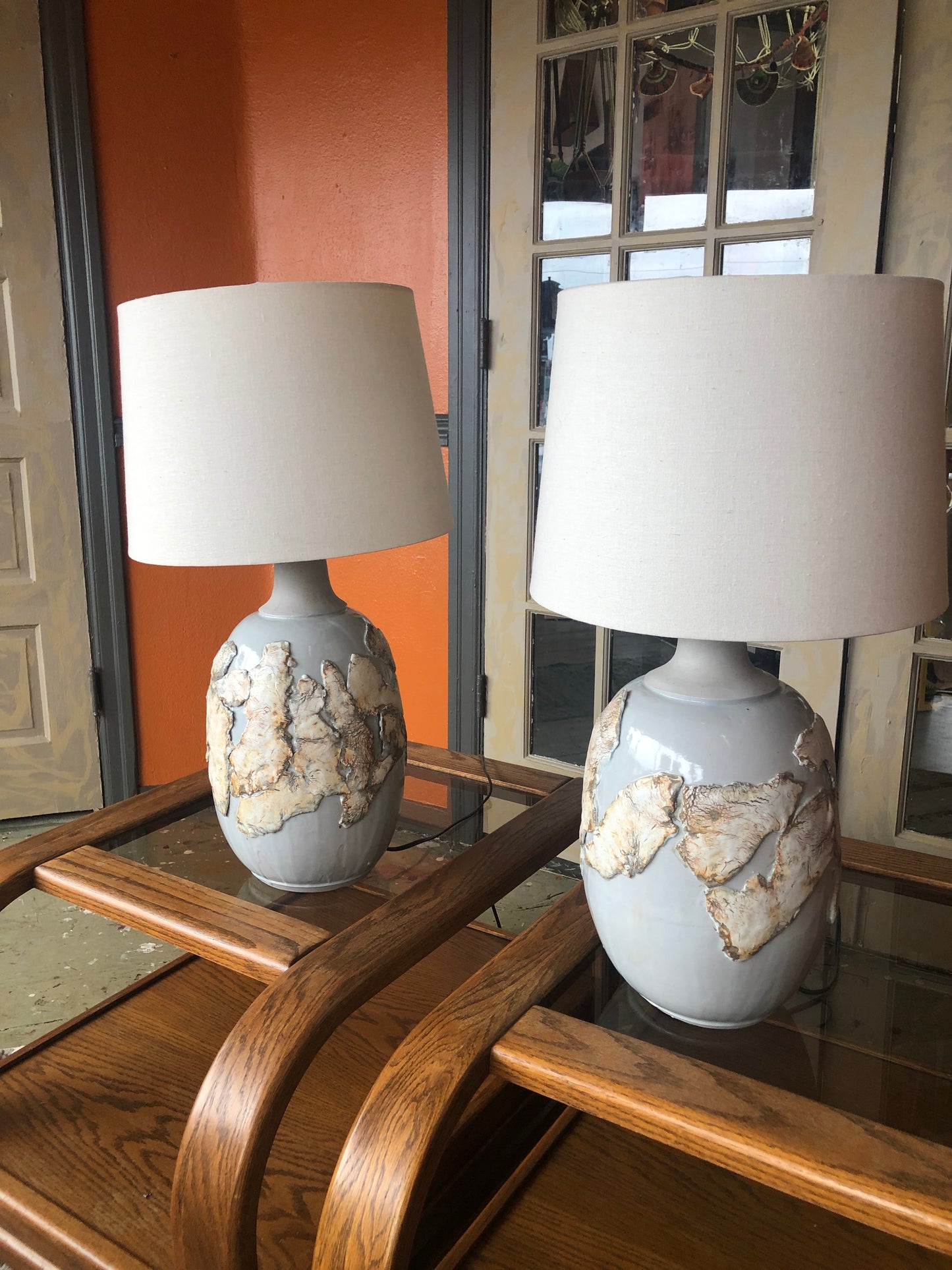 Light Blue MCM Table Lamps
