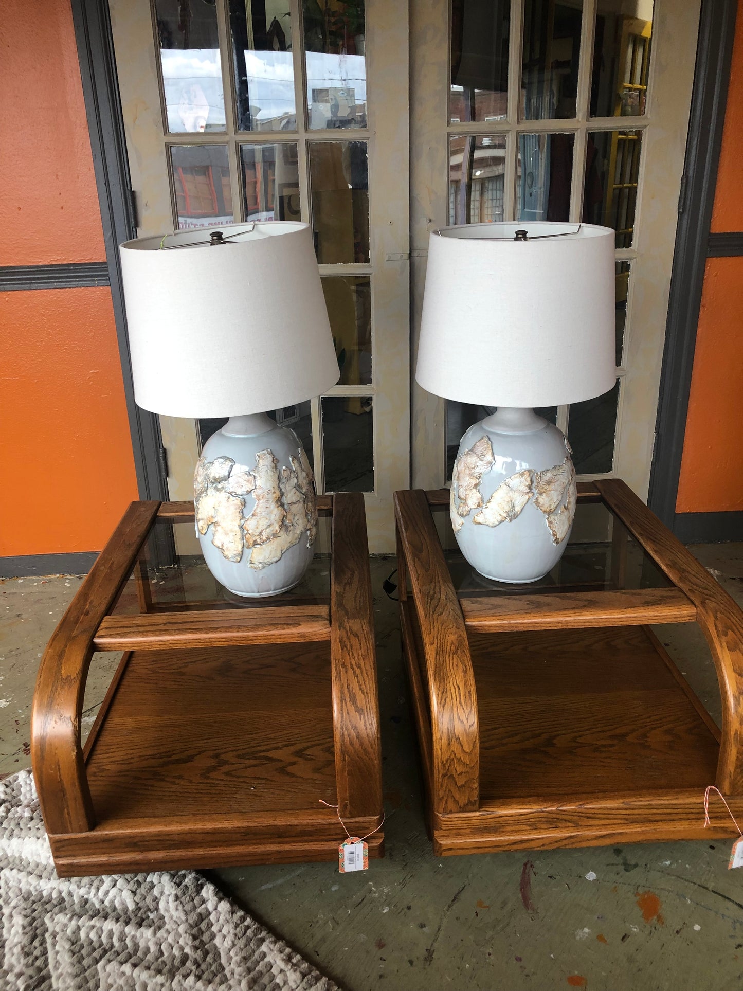 Light Blue MCM Table Lamps
