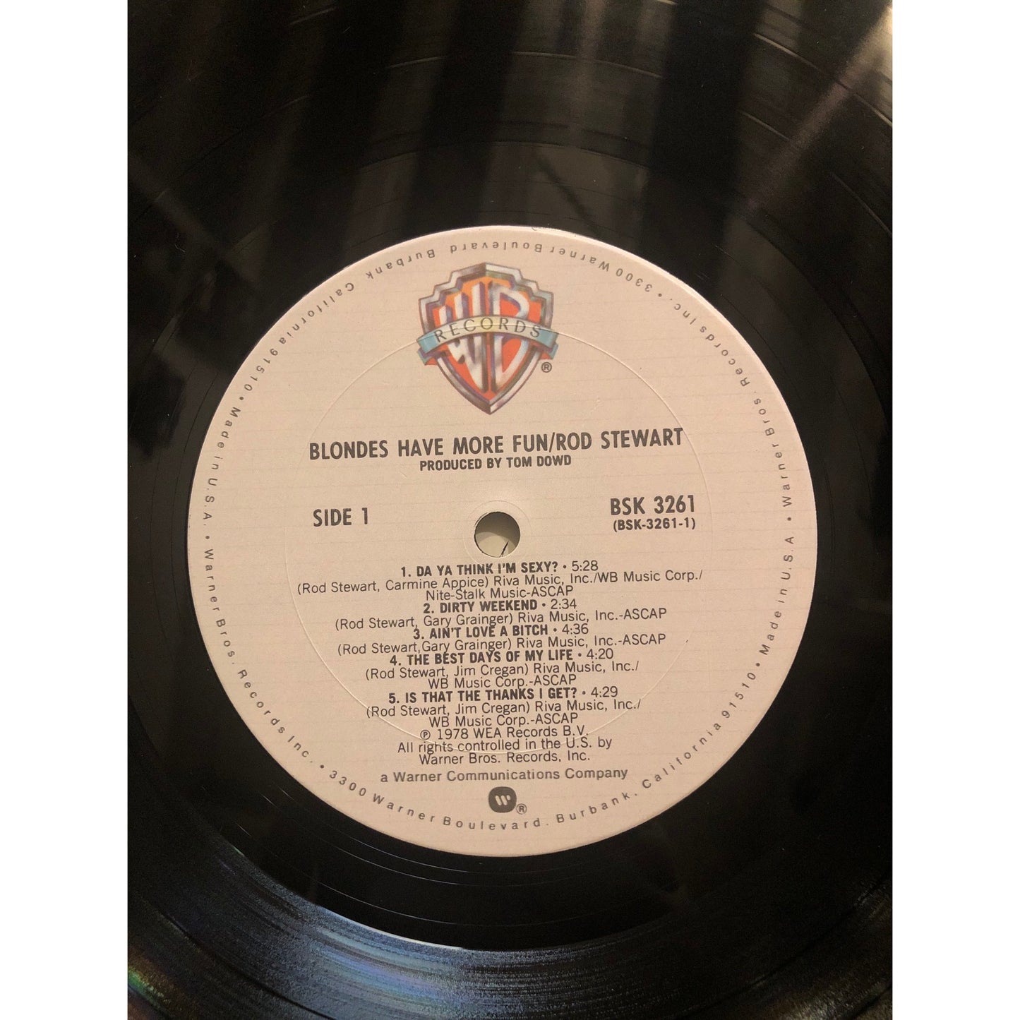 1978 Warner Brothers Rod Stewart Blonds Have More Fun Vinyl Album Record LP