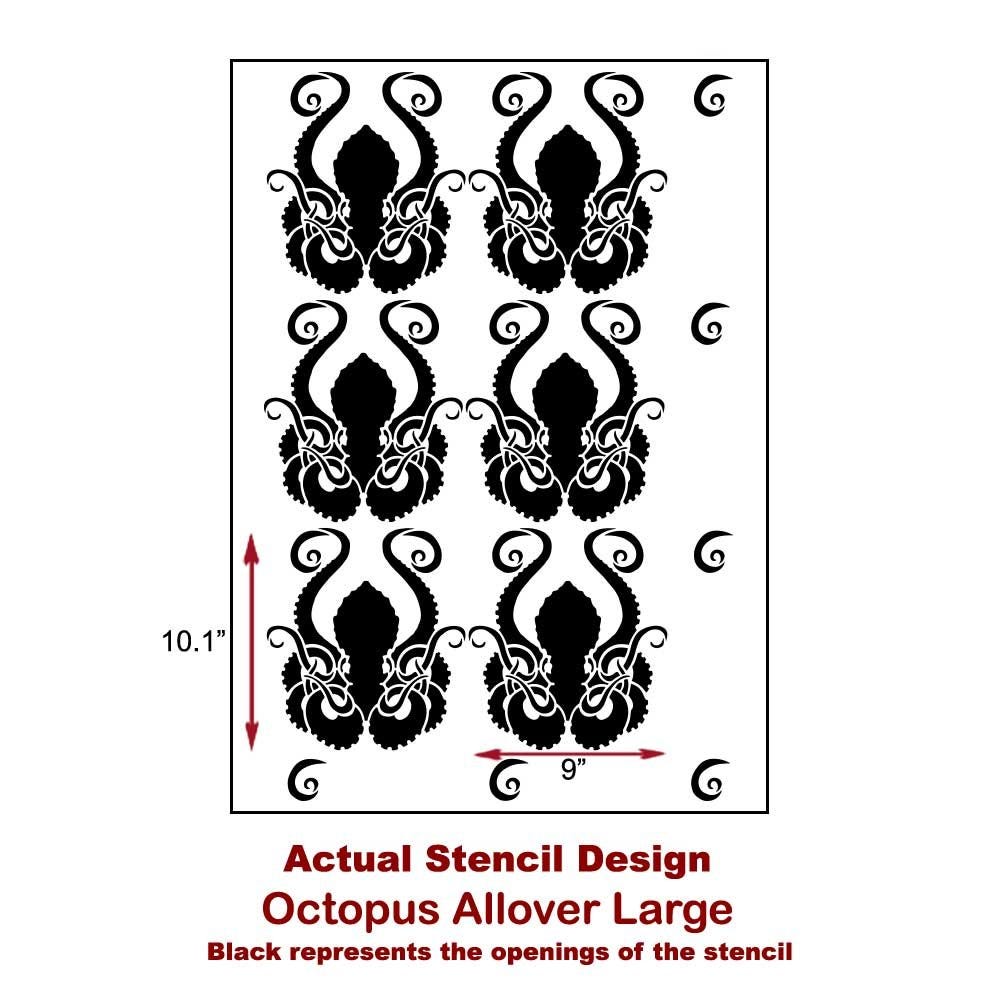 Cutting Edge Stencils - Octopus Allover Size Large