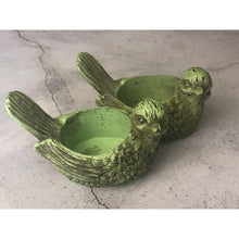 Load image into Gallery viewer, Stone Ceramic Green Bird Candle Tealight Holders (set of 2)
