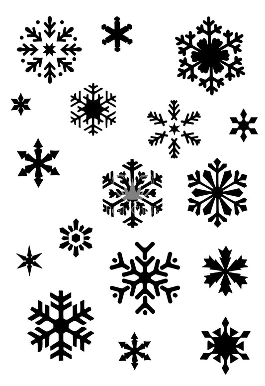 Posh Chalk Stencil Snowflakes 8.27"x11.8" inches