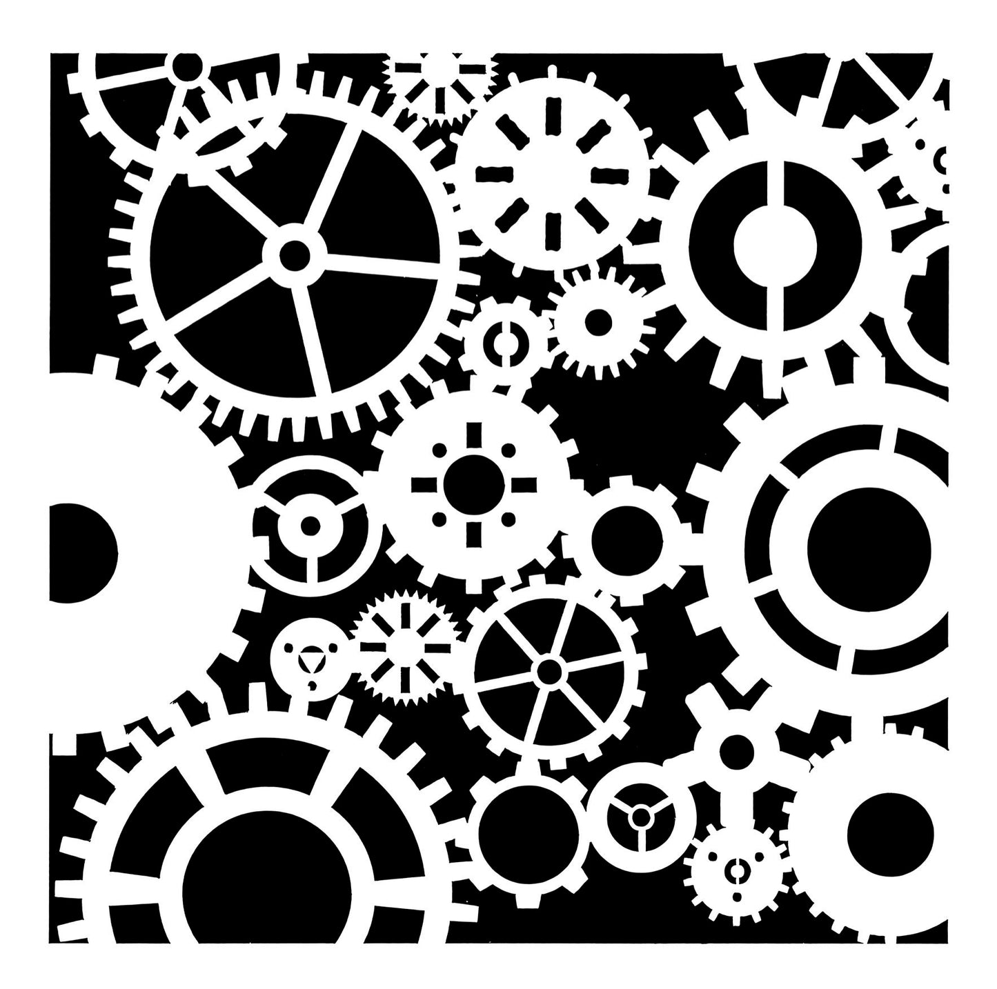 Posh Chalk Stencil Steampunk Flair 11.81"x11.81" inches