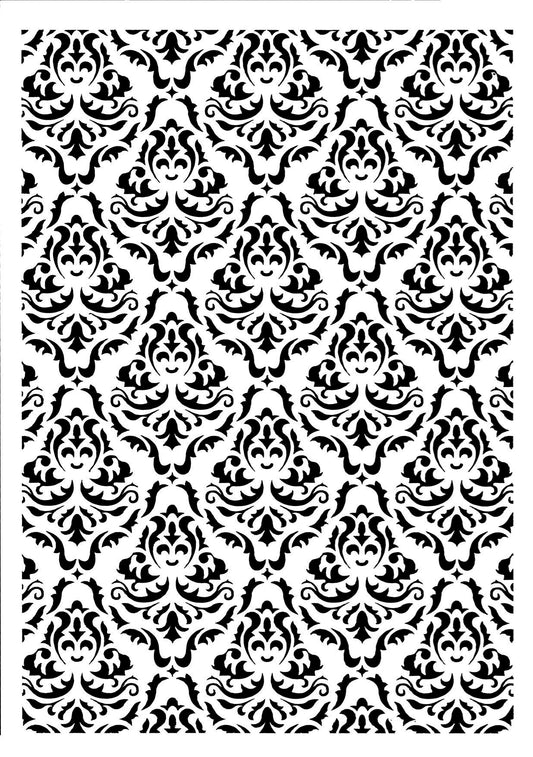 Posh Chalk Stencil Victorian Wallpaper 8.27" x 11.81"