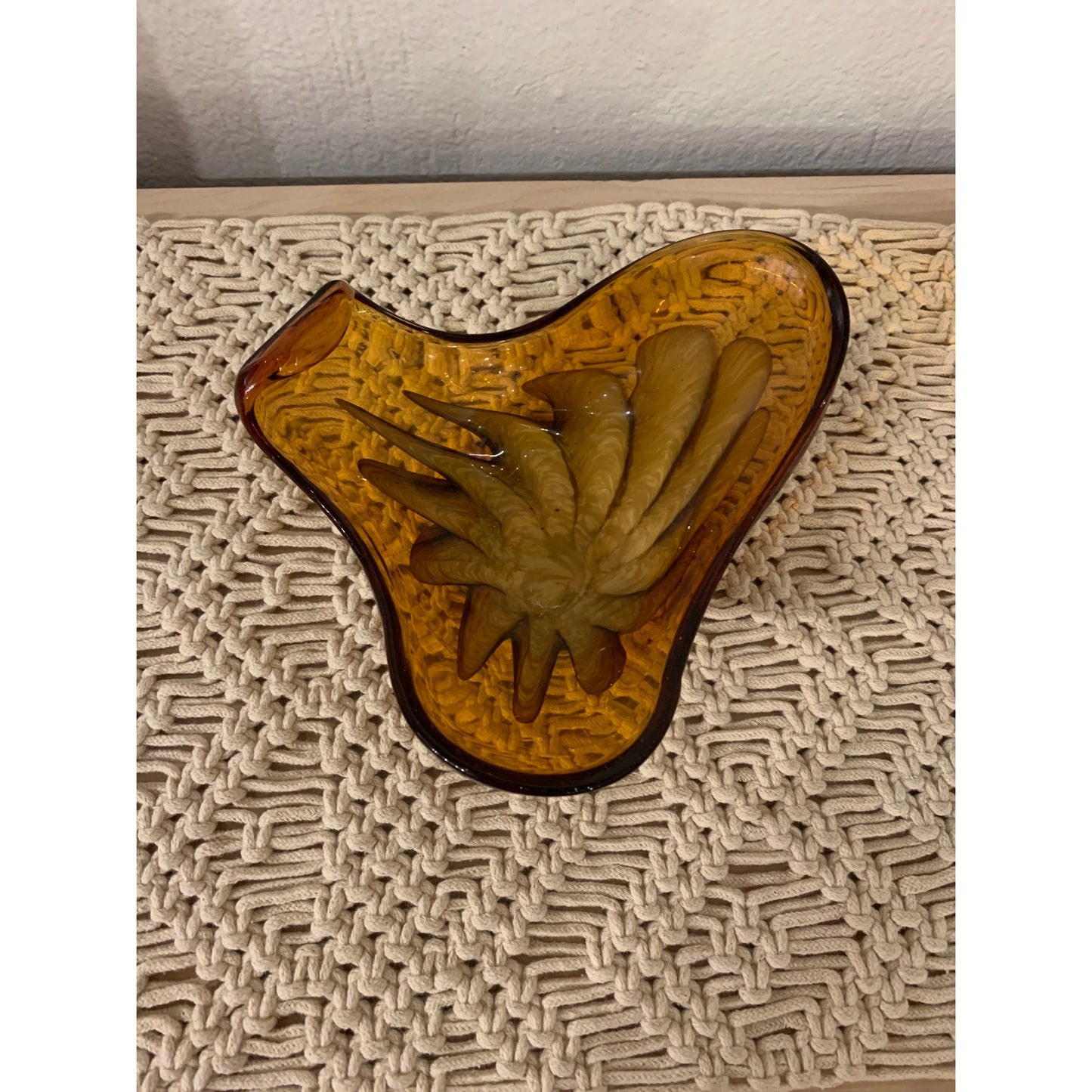 Princess House Amber Art Glass dish
