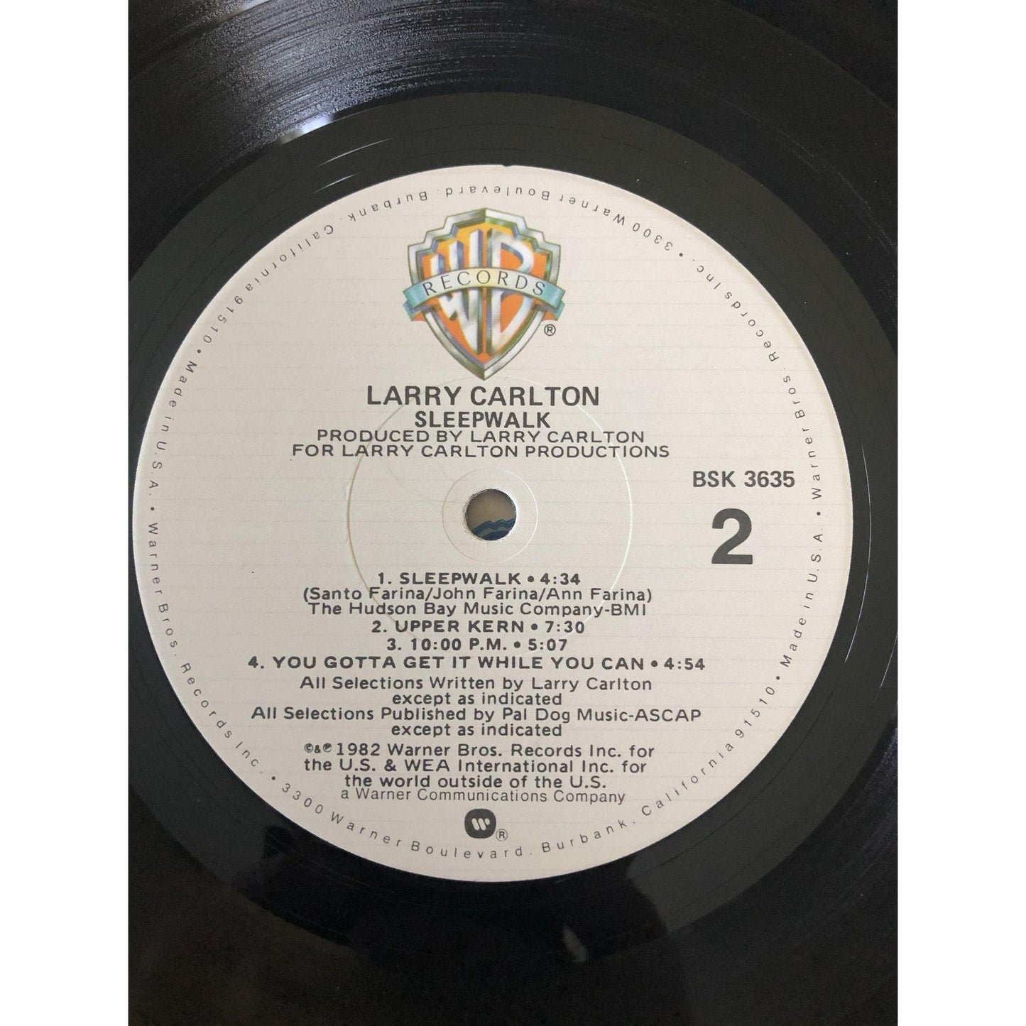 Warner Bros. Records Larry Carlton Sleepwalk BSK 3635 Album Record Vinyl